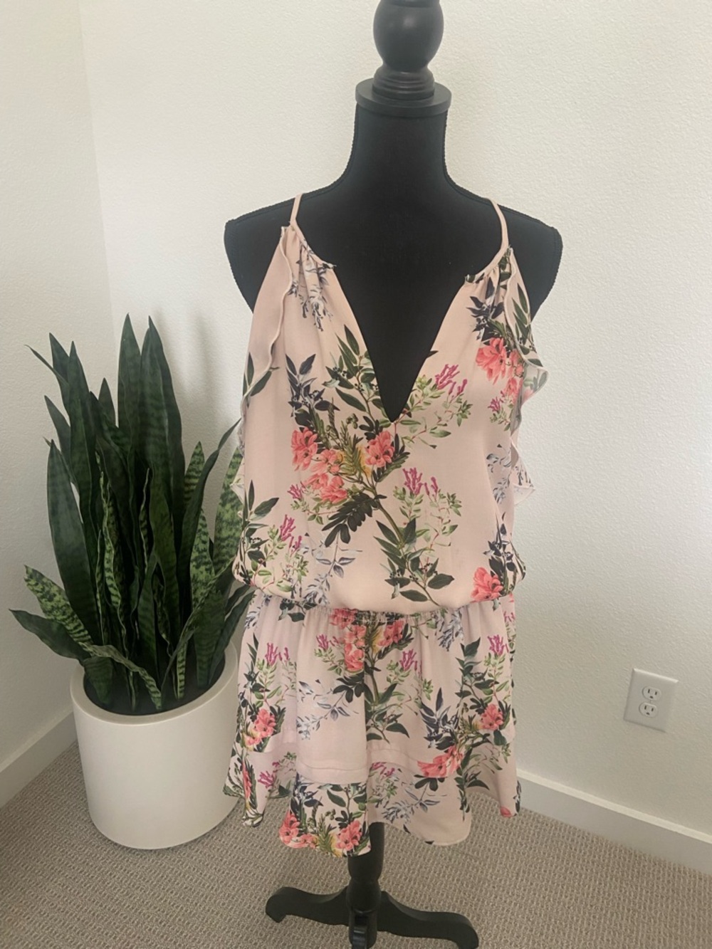 Parker Blush Pink Floral Midi Dress